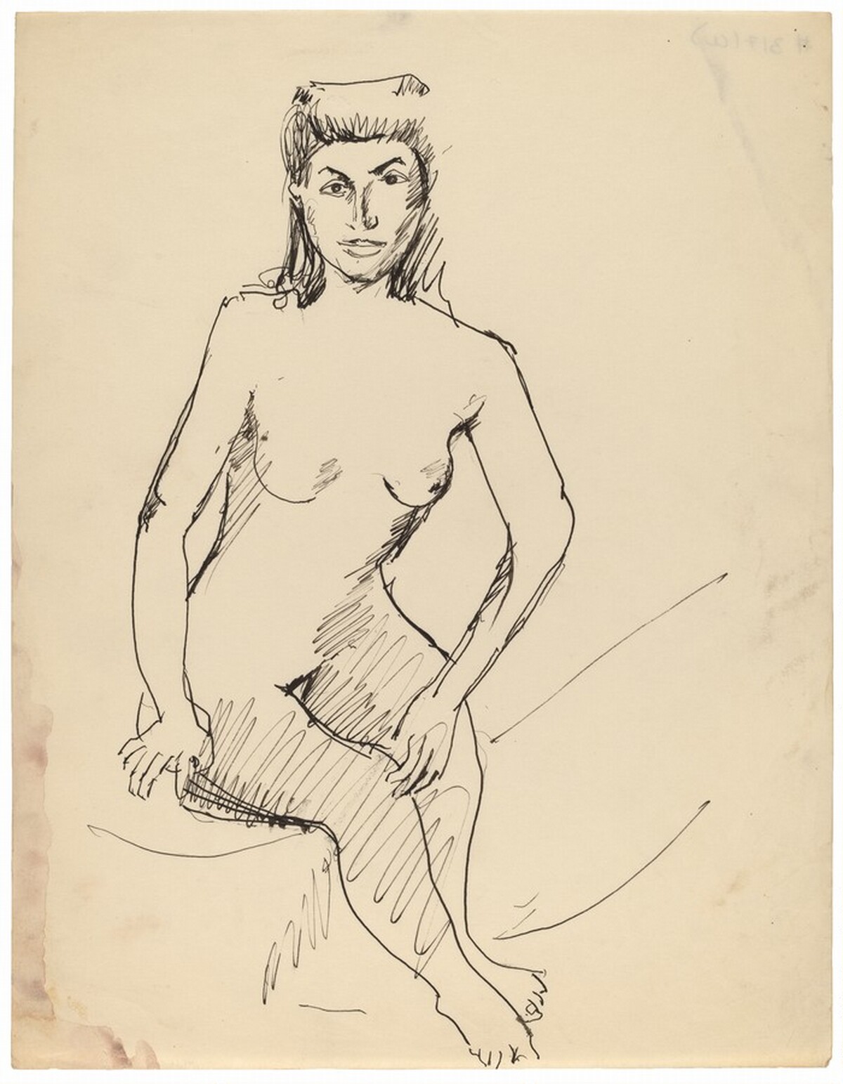 Seated Female Nude Facing Front, Left Hand Touching Right Knee by Mark Rothko