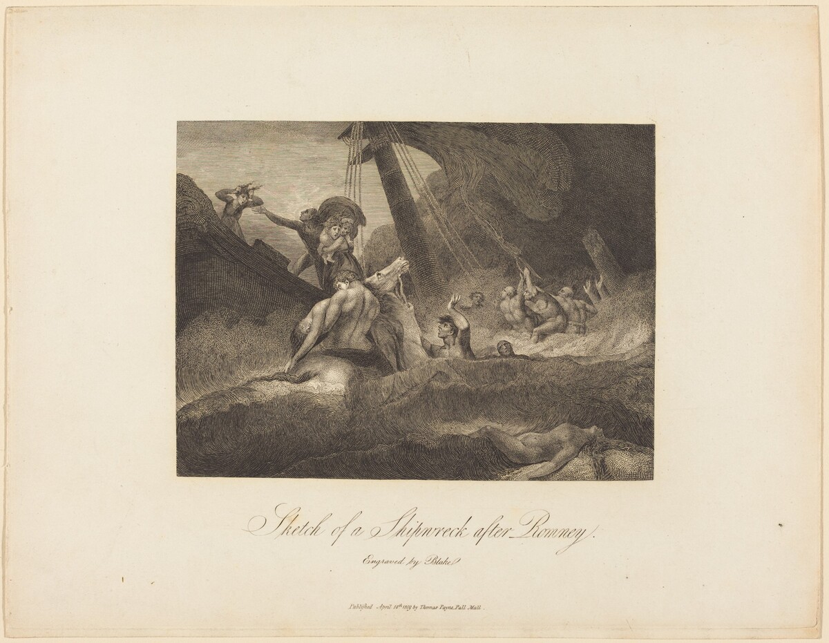 Sketch of a Shipwreck by William Blake after George Romney