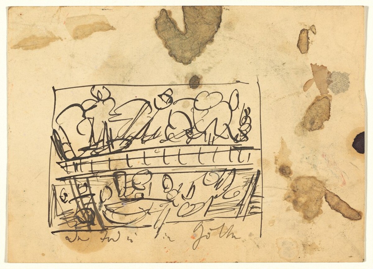 (Sketch on Verso of Postcard) by Max Beckmann