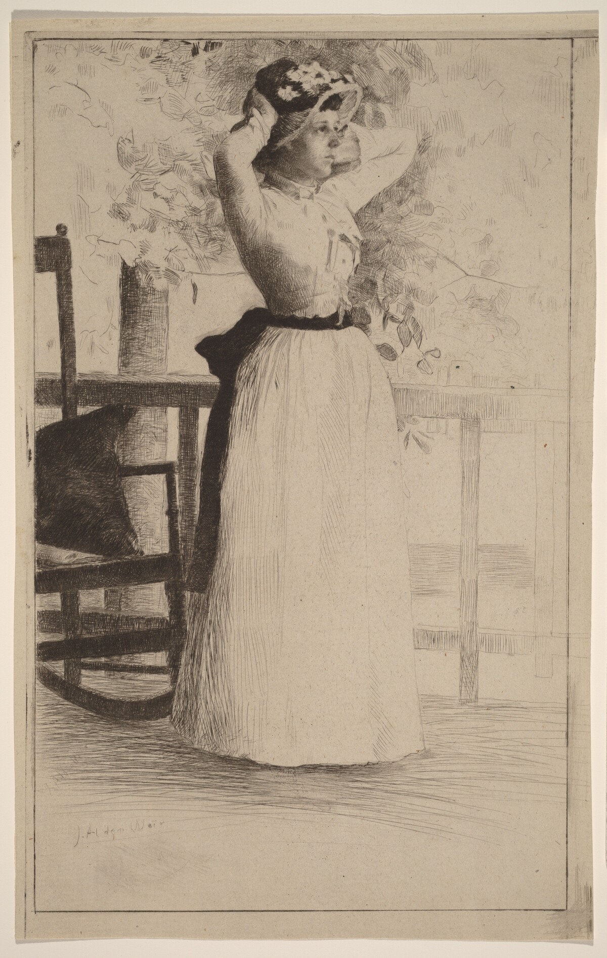 Portrait of Miss Hoe by Julian Alden Weir