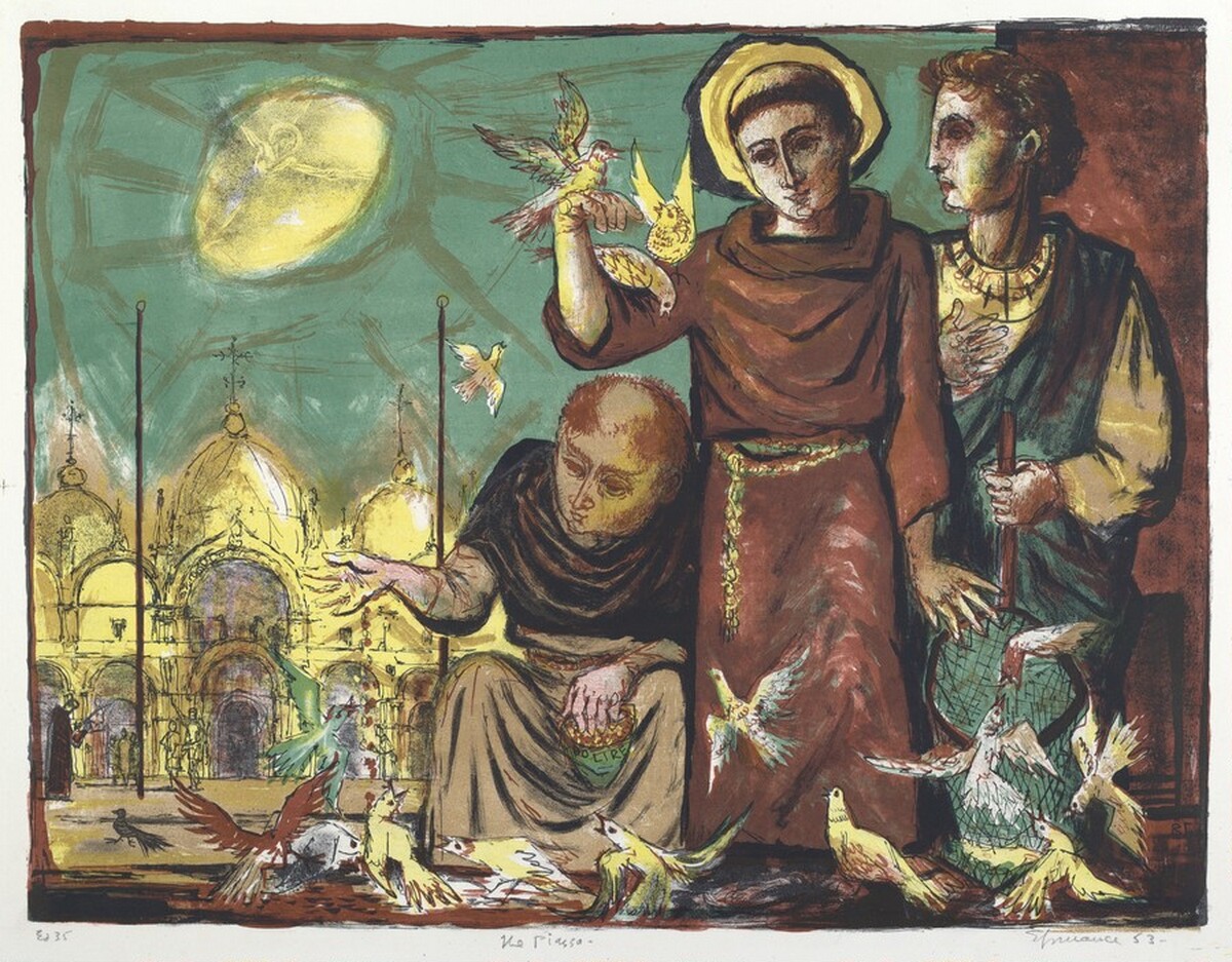 Saint Francis - The Piazza by Benton Murdoch Spruance