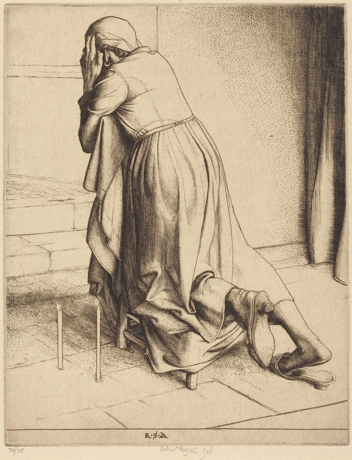 Woman Praying by Robert Austin