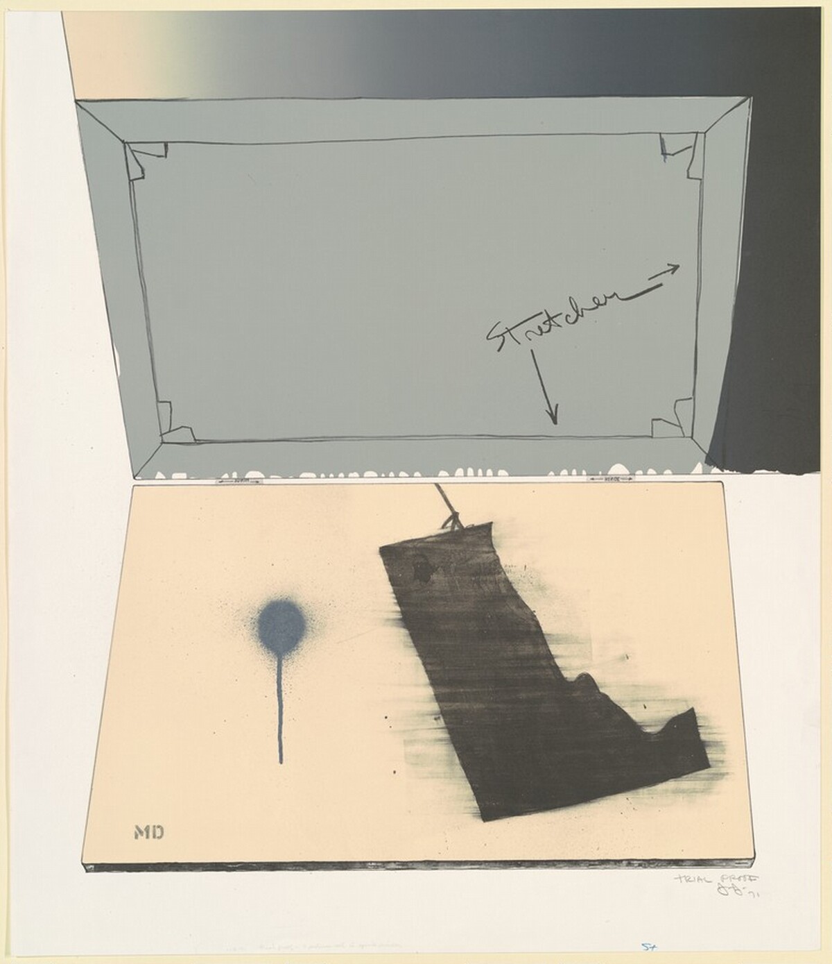 Hinged Canvas [trial proof] by Jasper Johns