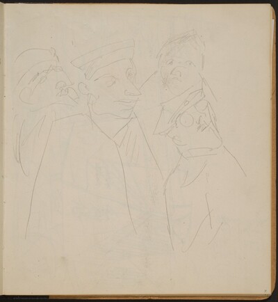 Vier Männer in Uniform (?) (Four Men Wearing Uniforms) [p. 7]