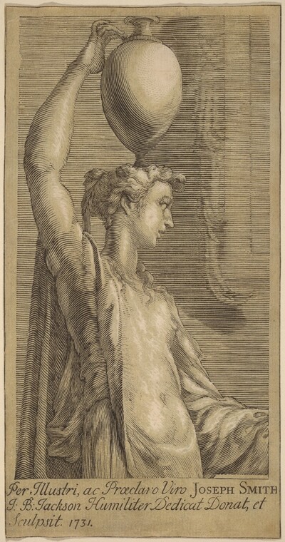 Woman Standing Holding a Jar on the Head