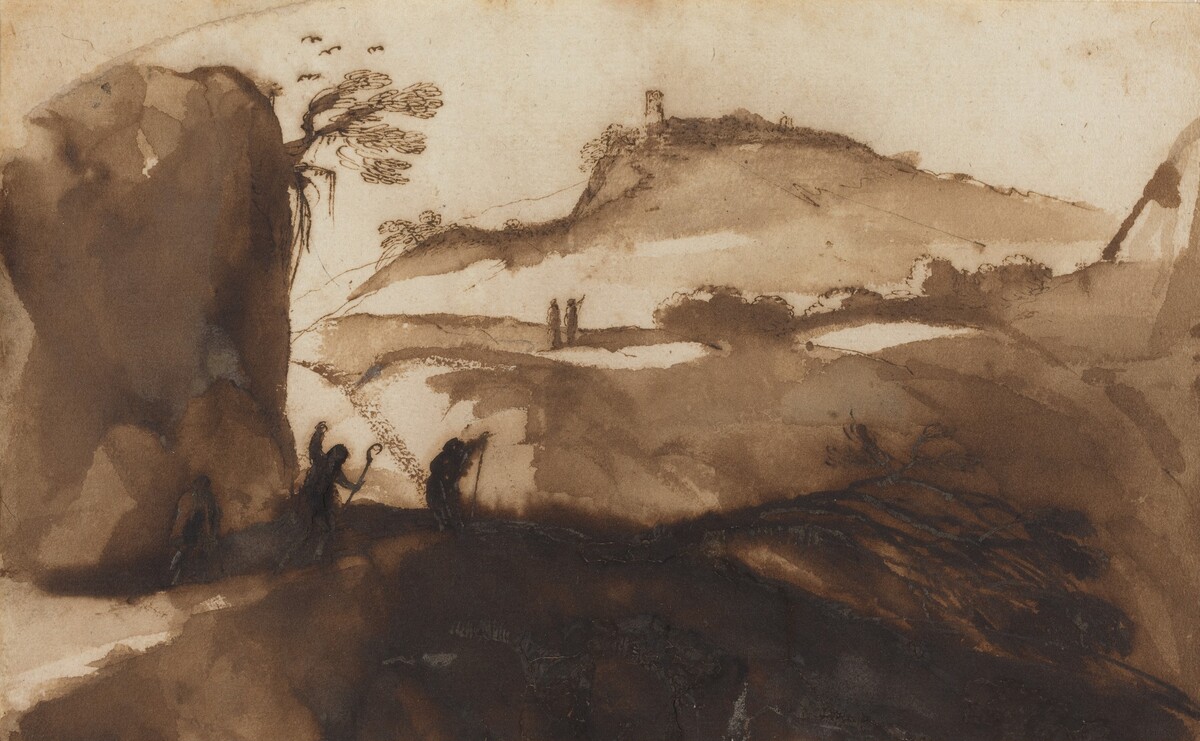 Shepherds Peering into a Chasm by Giovanni Francesco Barbieri, called Guercino