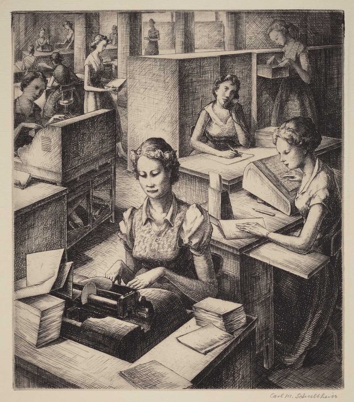 Untitled (Office Workers) by Carl M. Schultheiss