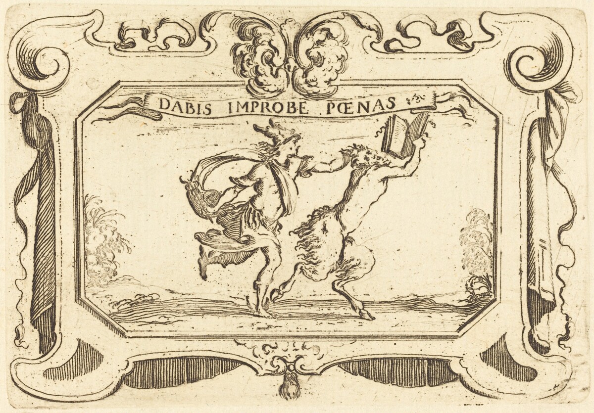 Mercury Chasing a Satyr Holding a Book by Stefano Della Bella
