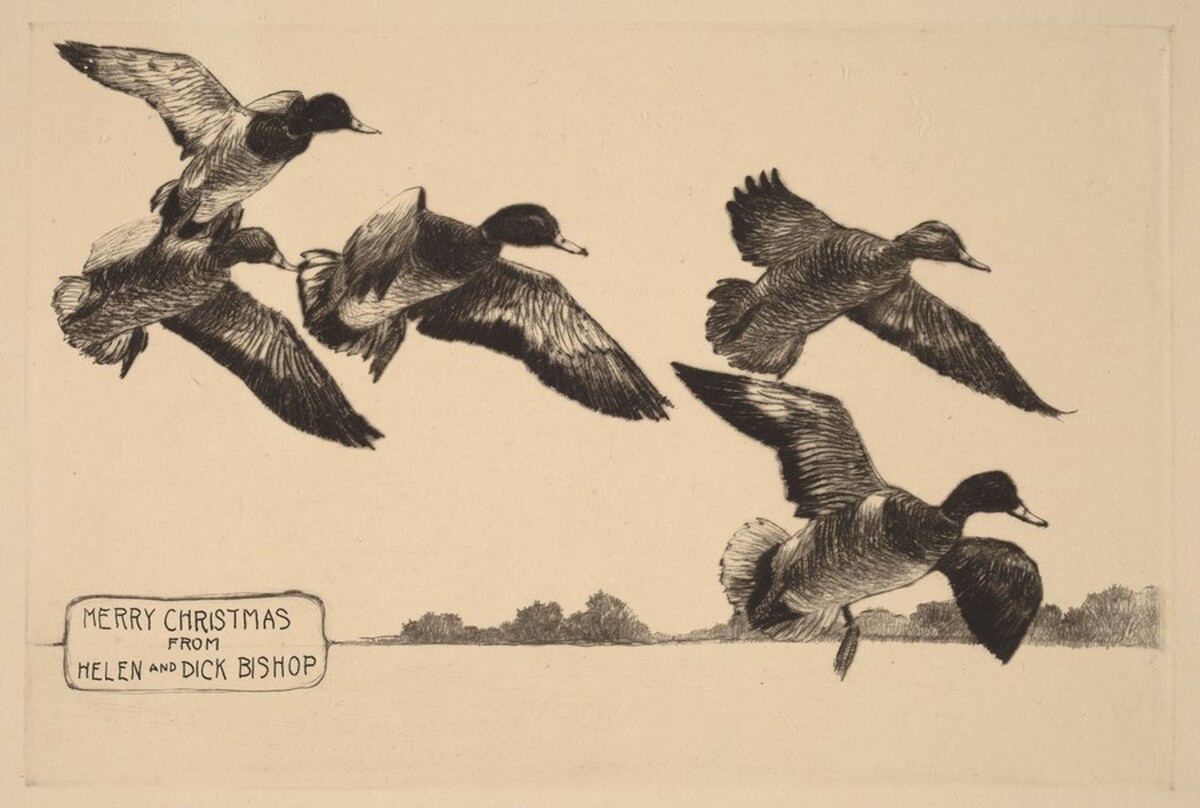 Christmas Card from Helen and Dick Bishop by Richard Evett Bishop