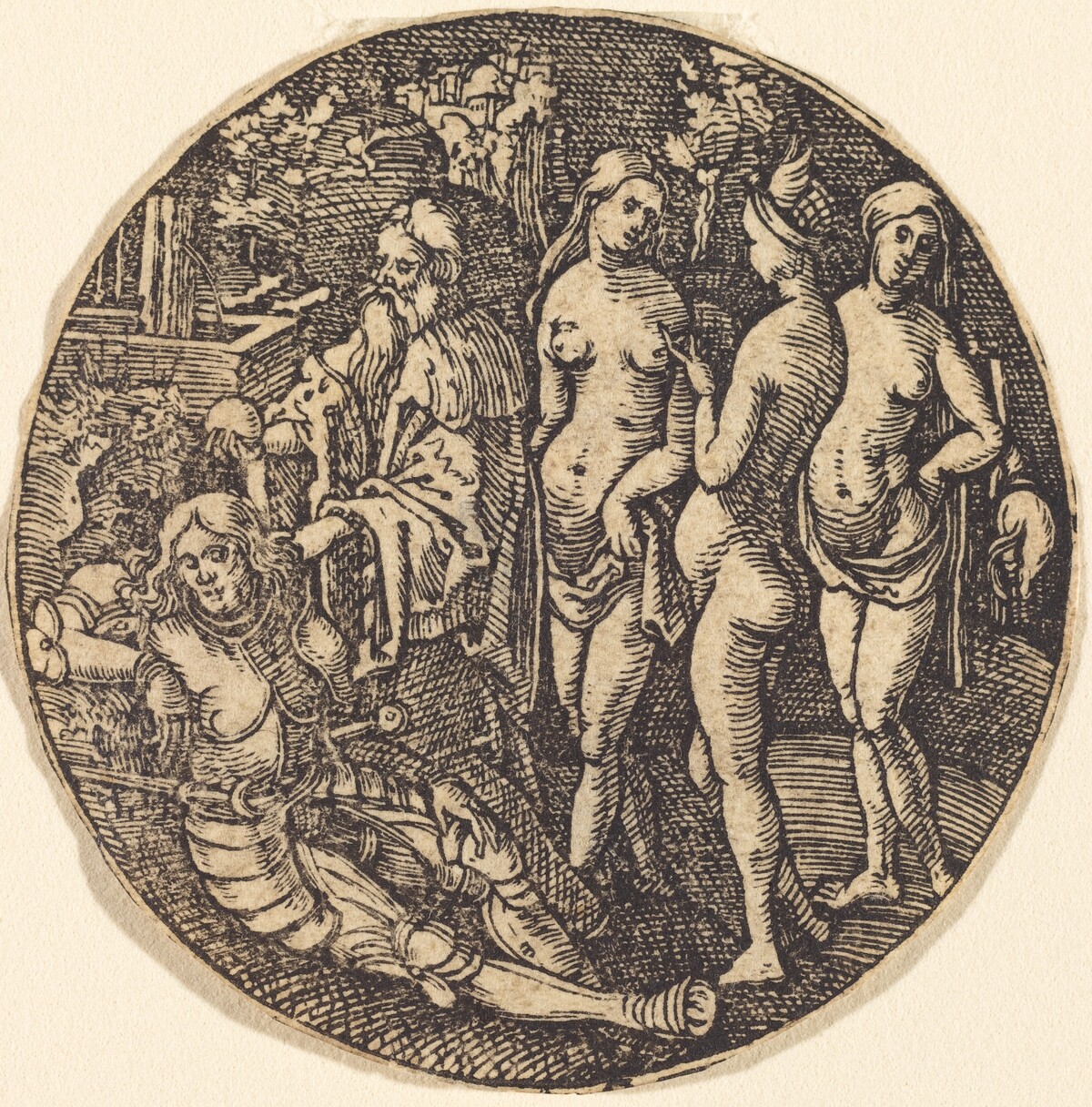 Judgment of Paris by Attributed to Hans Springinklee