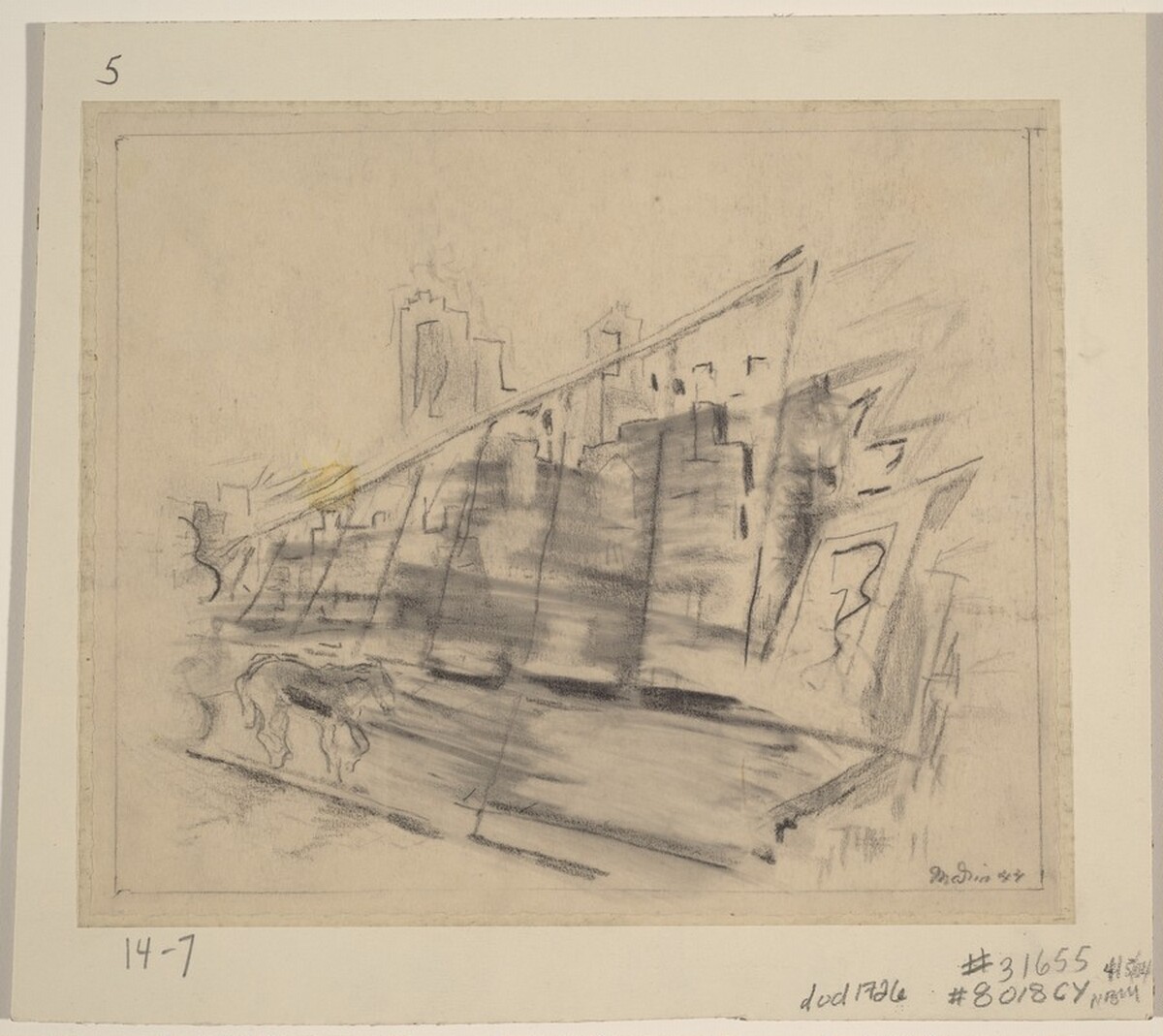 Brooklyn Bridge (Study for "On the Bridge") by John Marin