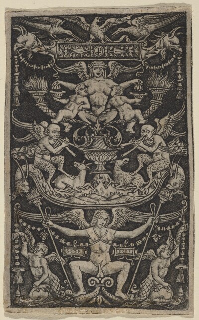 Panel of Ornament with a Satyress Feeding Two Children