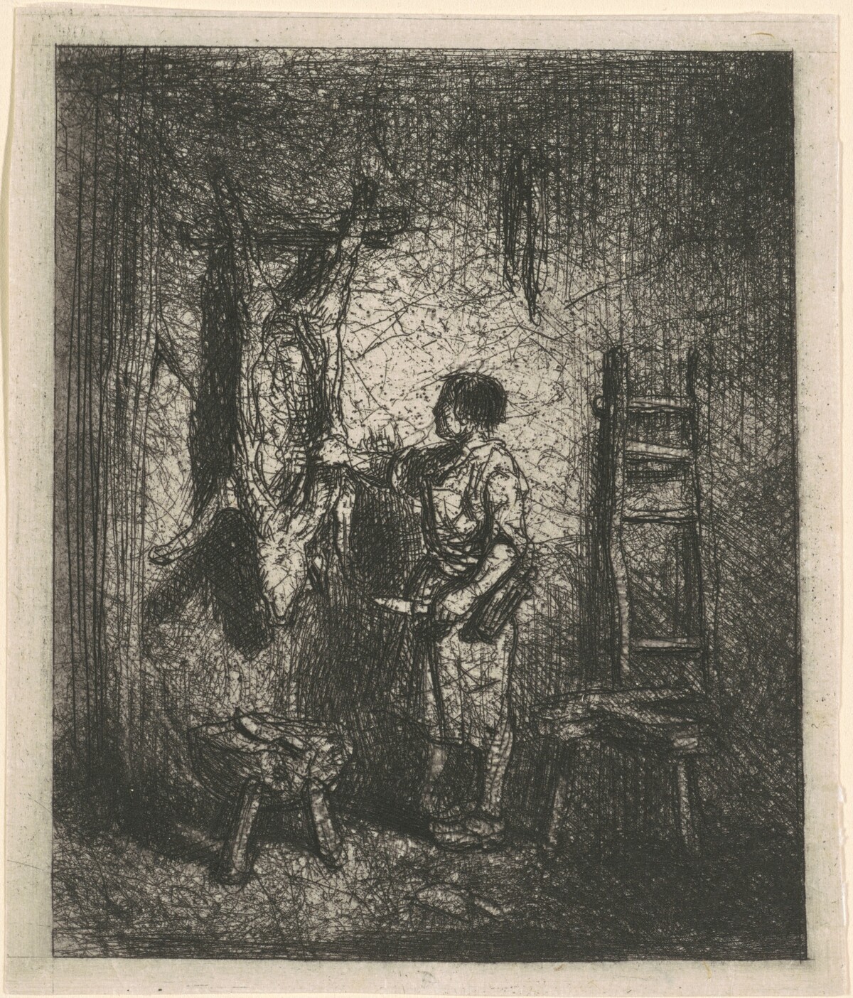 The Pig Butcher by Charles Émile Jacque