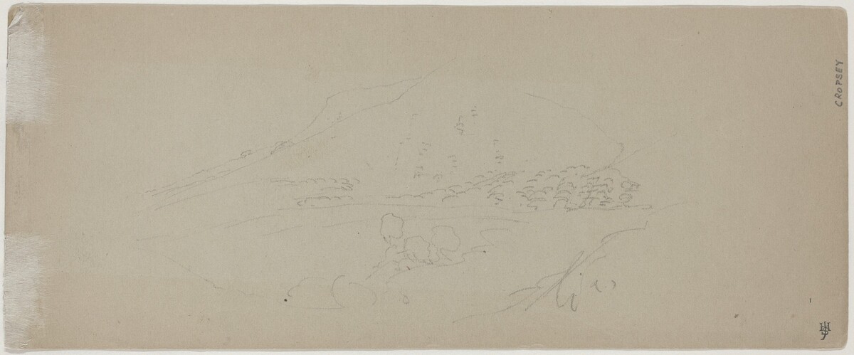 View of a Mountain [verso] by Jasper Francis Cropsey