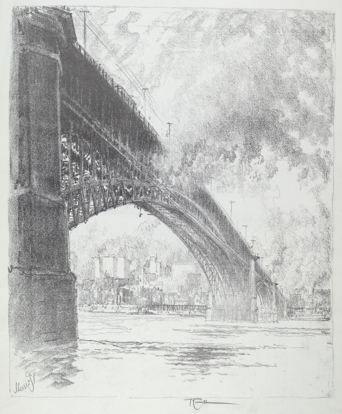 Eads Bridge, St. Louis by Joseph Pennell