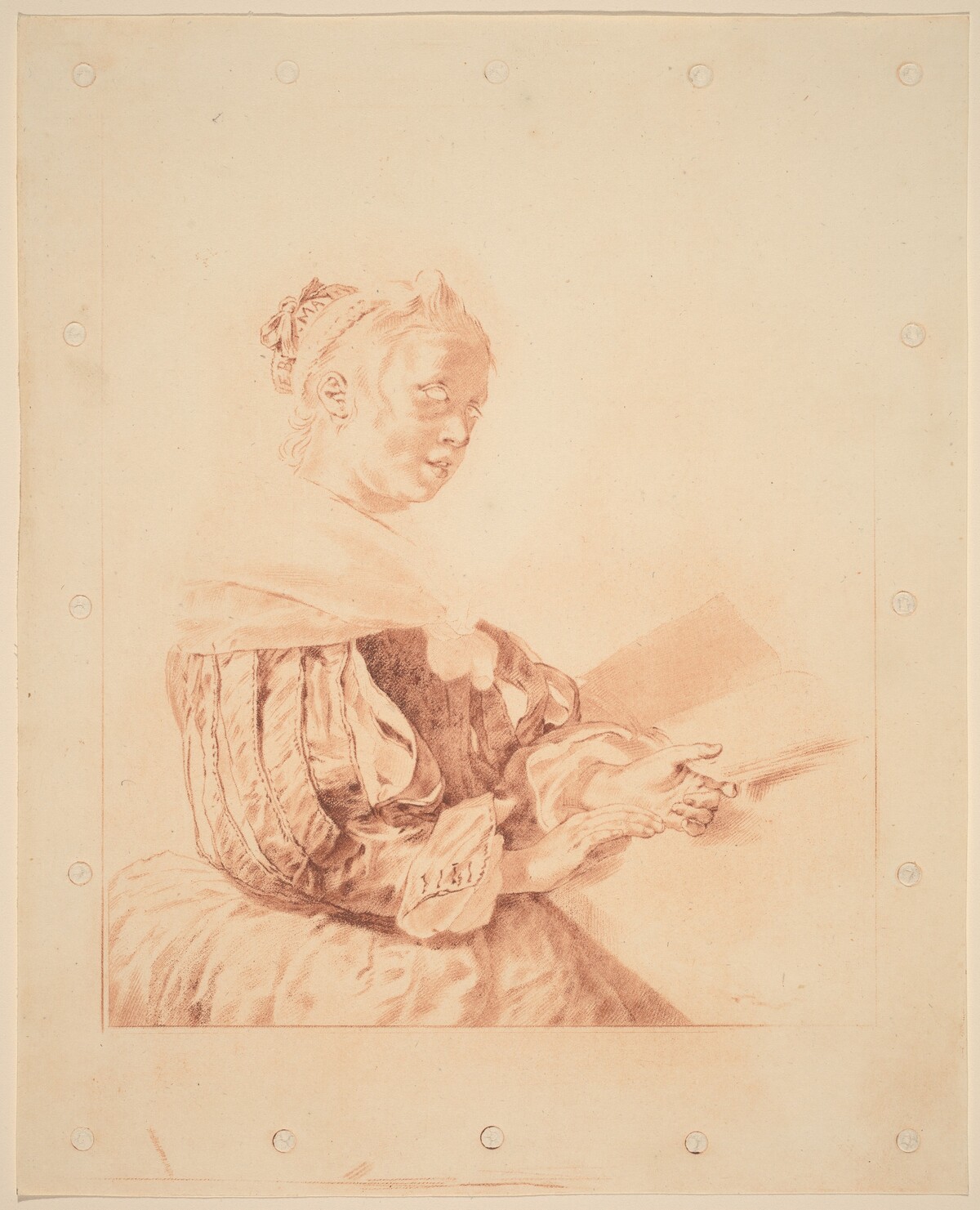 Young Girl at the Keyboard by Cornelis Ploos van Amstel (editor) and Johannes Kornlein (printmaker), after Jan de Bray (formerly Gerrit Dou)