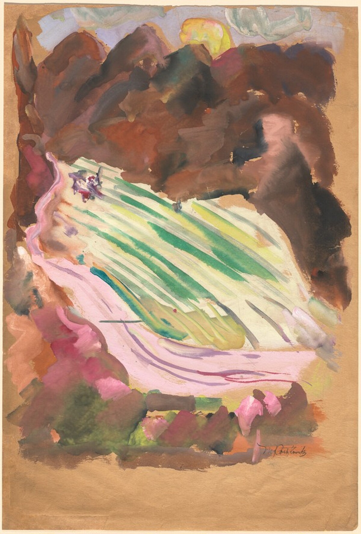 Landscape with Mountains [recto] by Mark Rothko