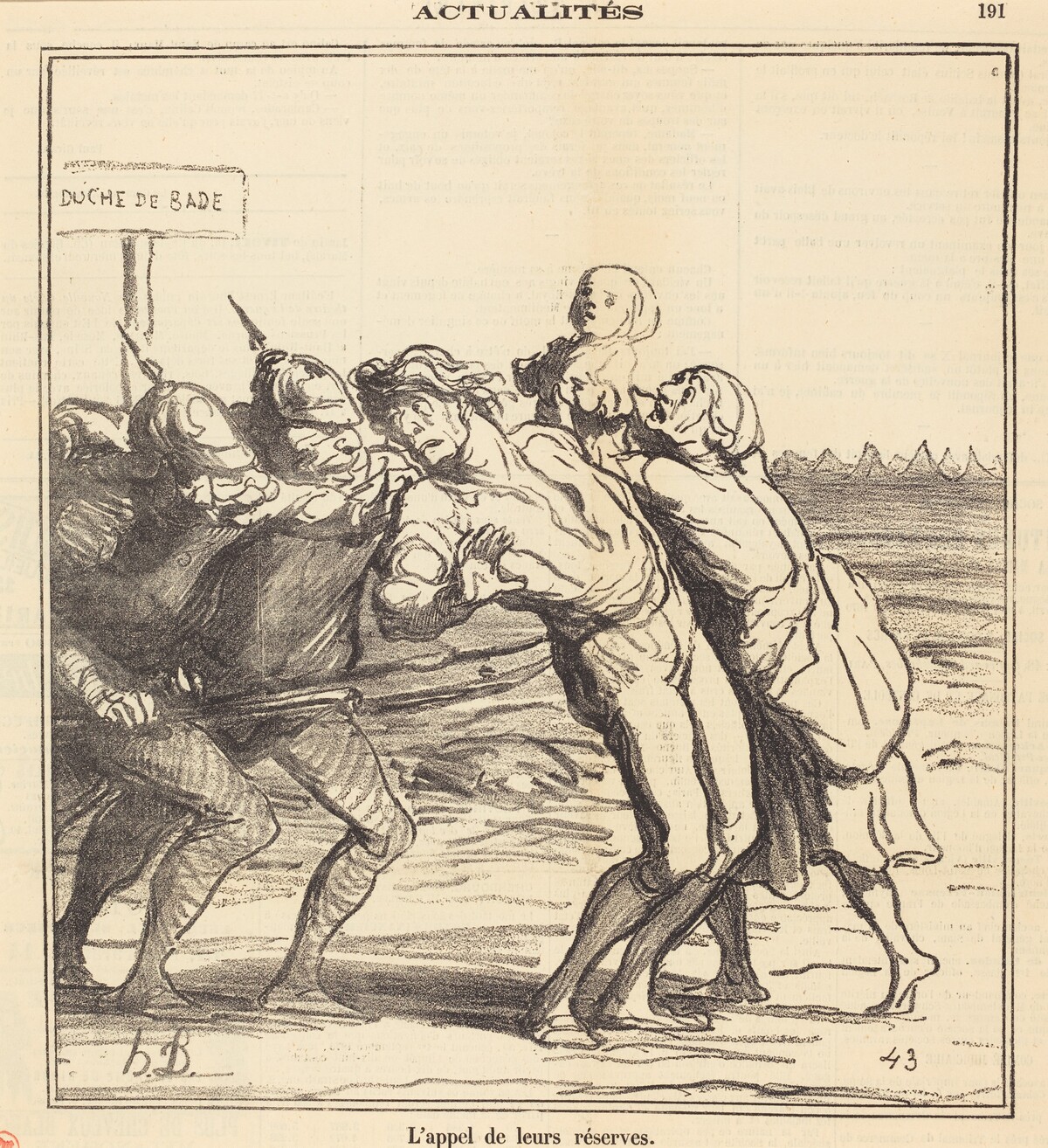 L'appel de leurs réserves by Honoré Daumier