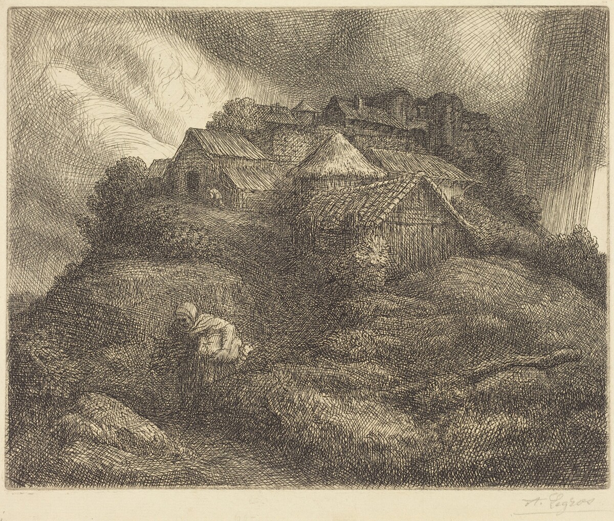 Village of Saint-Pierre during a Storm (Village de Saint-Pierre; Effet d'orage) by Alphonse Legros