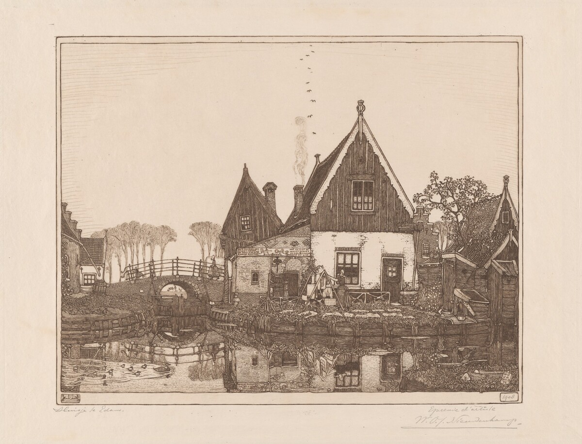 Het Sluisje te Edam (The Little Sluice, Edam) by Wynand Otto Jan Nieuwenkamp