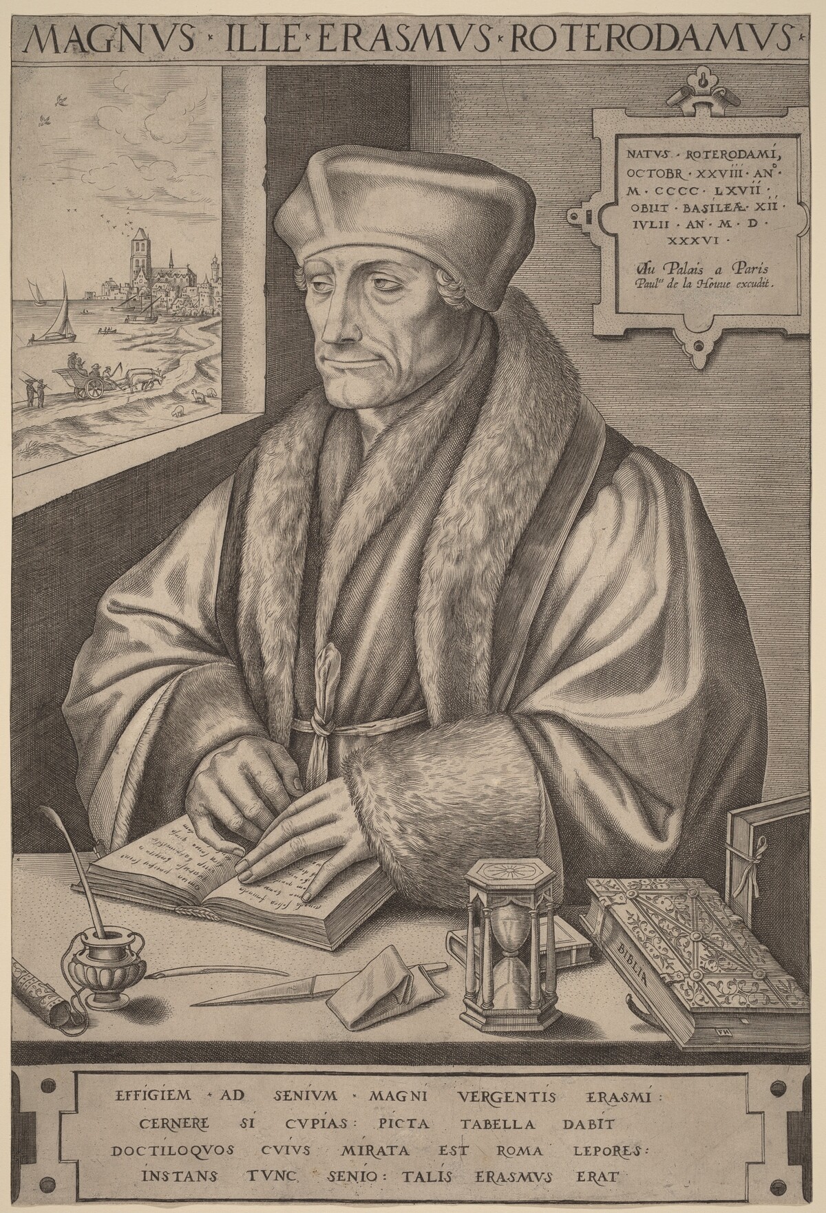 Erasmus of Rotterdam by Frans Huys after Hans Holbein the Younger