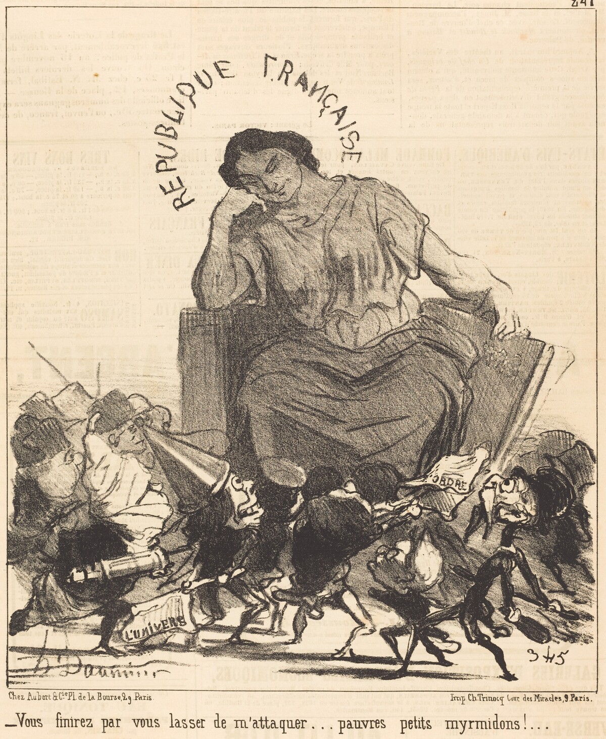Vous finirez par vous lasser de m'attaquer... by Honoré Daumier