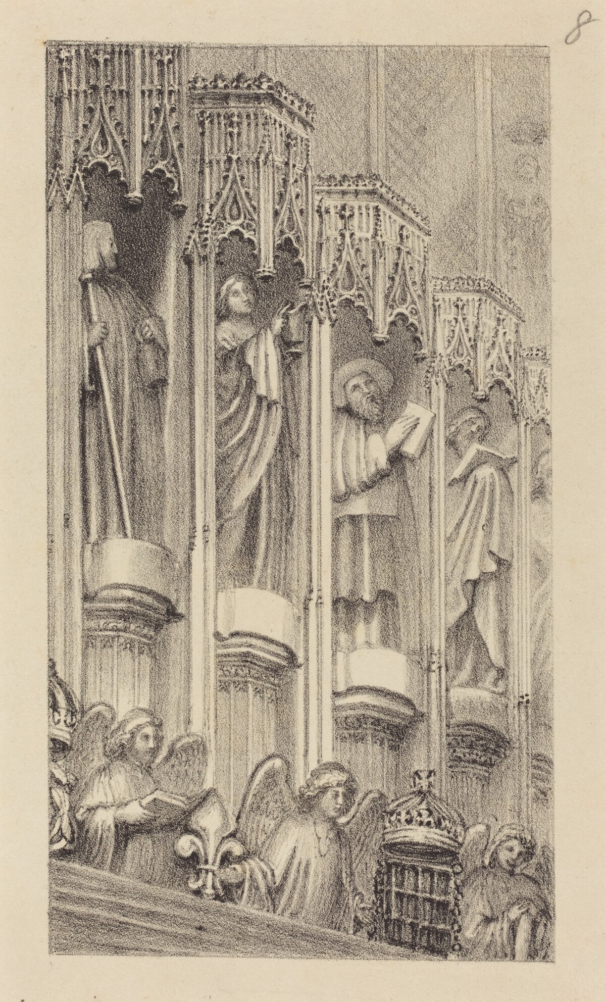Statues in the Architecture of Henry the Seventh's Chapel, Westminster Abbey by Maria Denman after John Flaxman