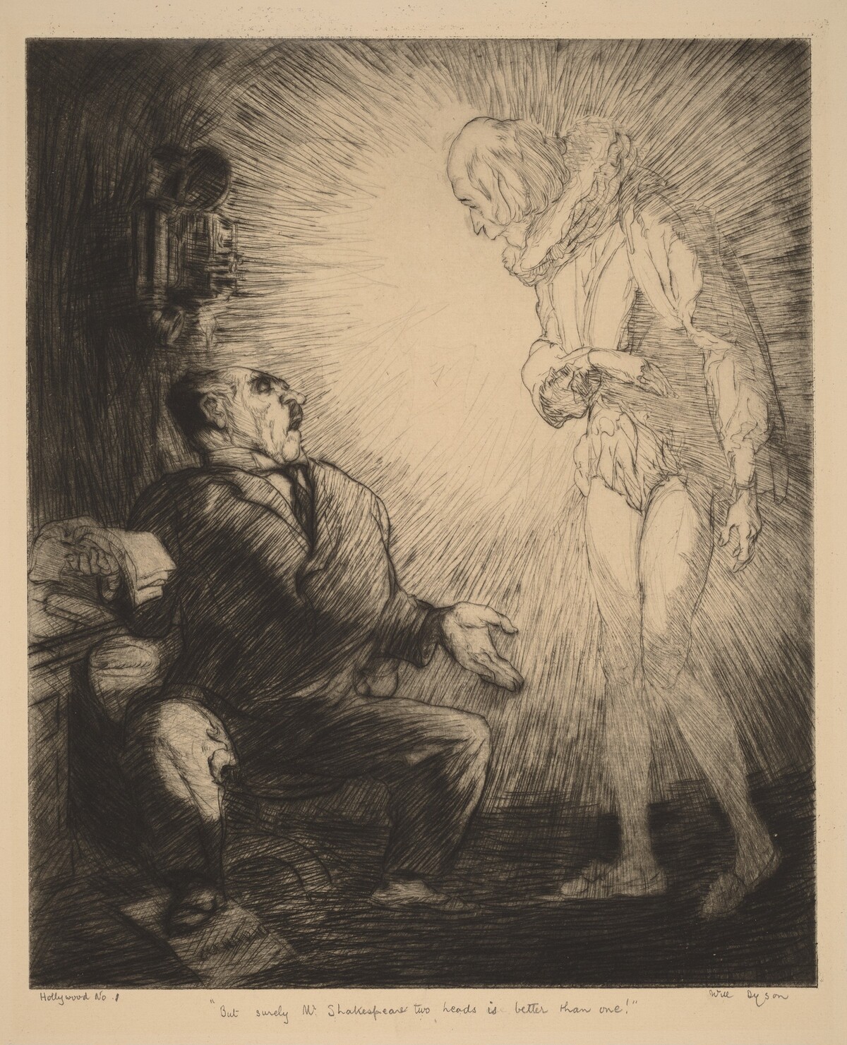 "But surely, Mr. Shakespeare, two heads is better than one" by Will Dyson