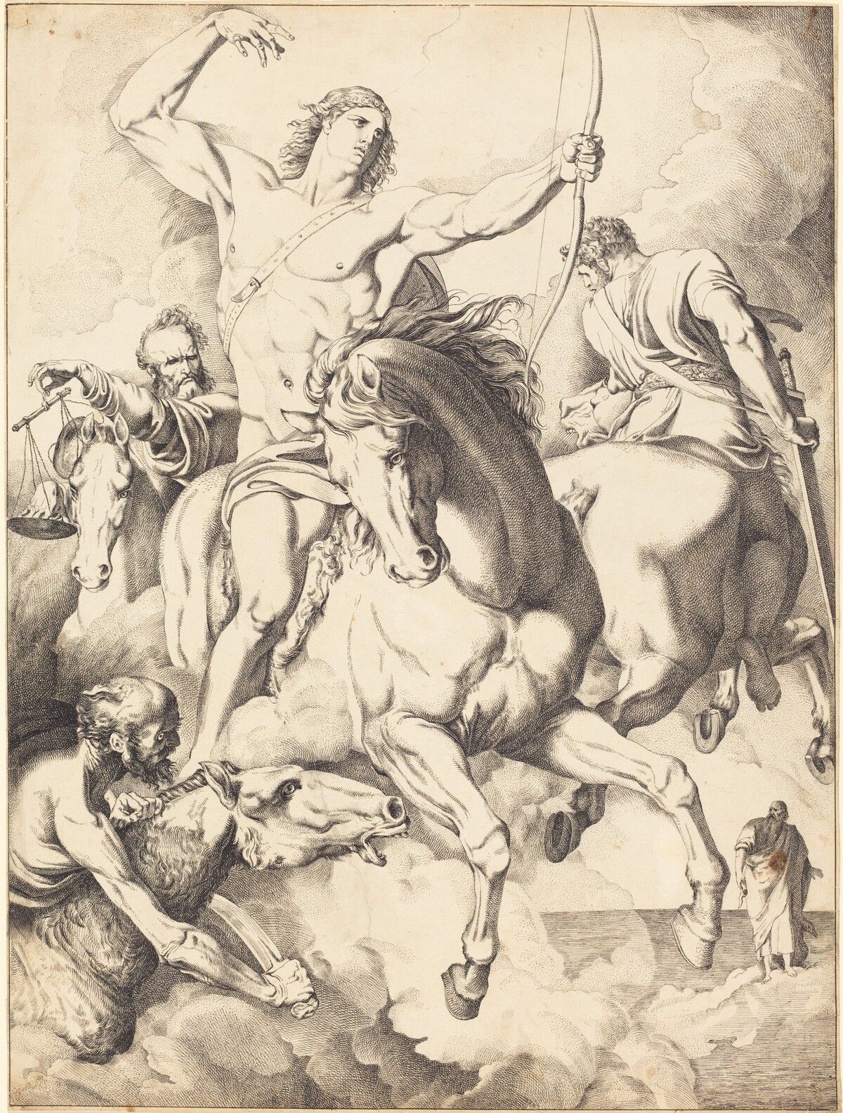 Vidi, quod aperuisset agnus... (The Four Horsemen of the Apocalypse) by copy after Luigi Sabatelli I