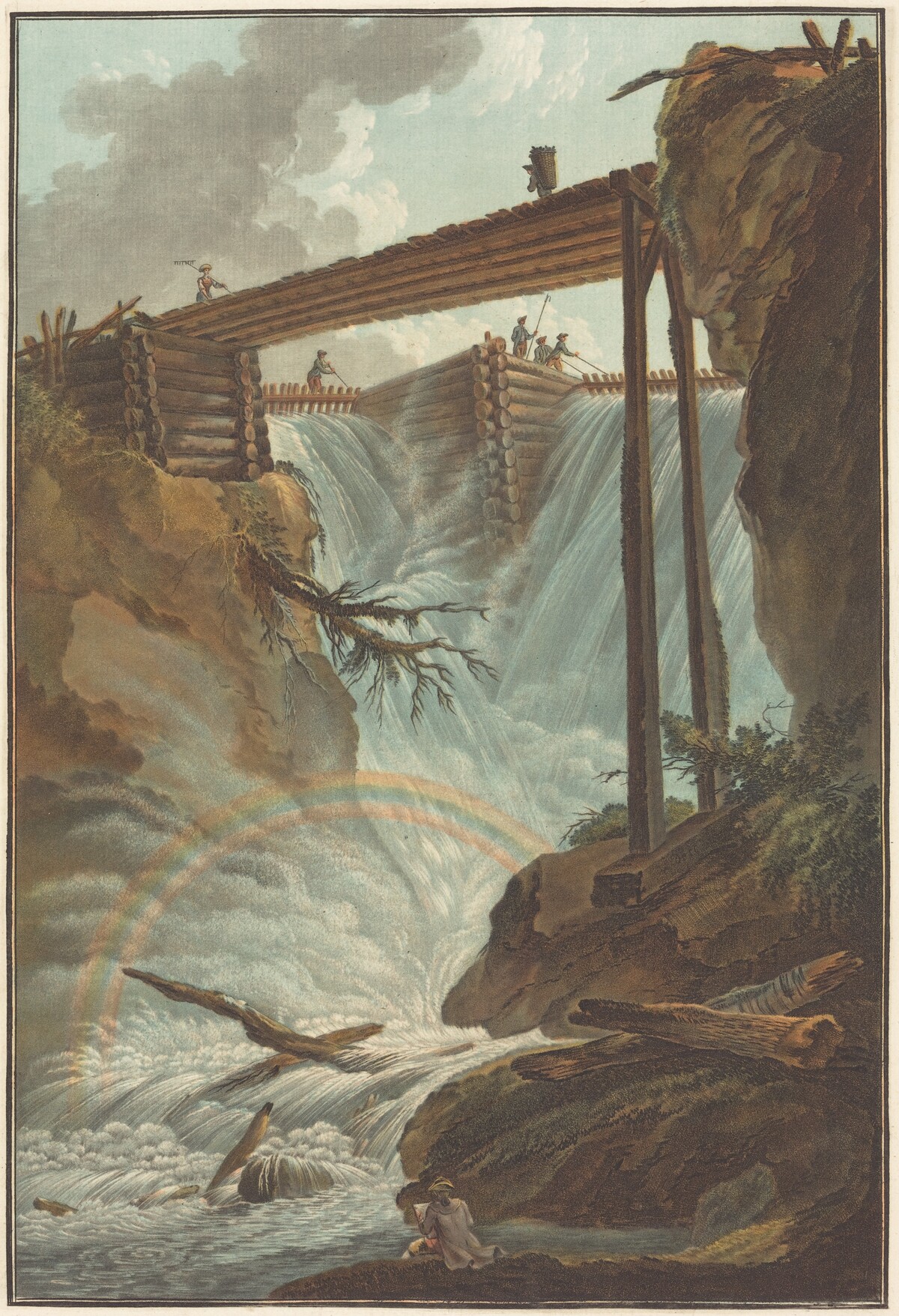 Chute de la Tritt dans la vallée de Muhlethal by Charles-Melchior Descourtis after Caspar Wolf