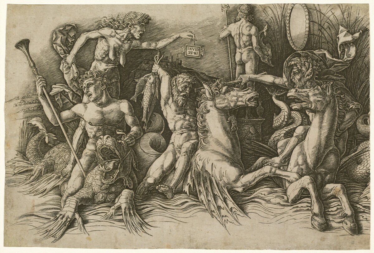 Battle of the Sea Gods [left half] by Andrea Mantegna