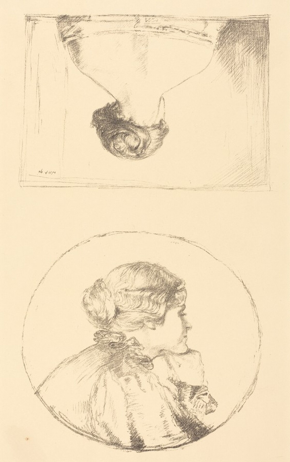 Two Studies of Alice Mary Knewstub (later Mrs. Rothenstein) by Sir William Rothenstein