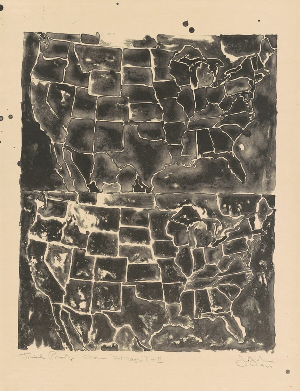 Two Maps I [trial proof] by Jasper Johns