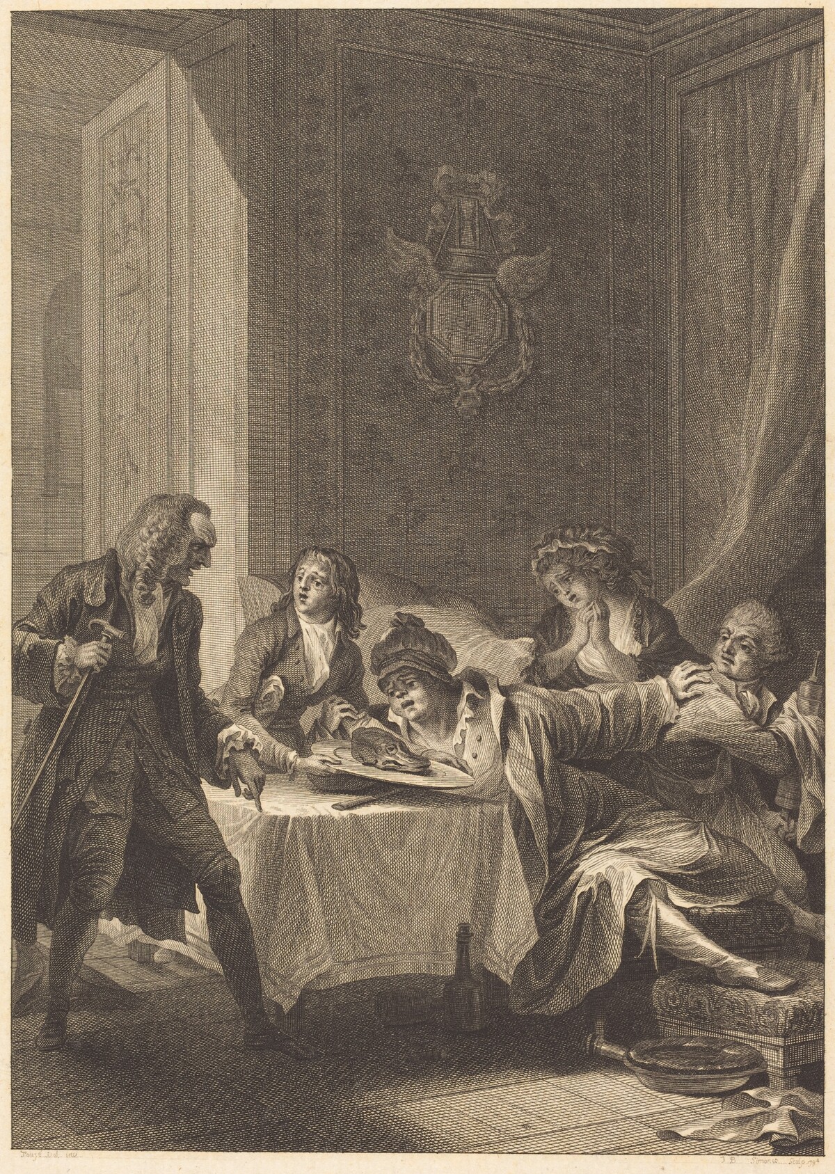 Le glouton by Jean-Baptiste Blaise Simonet after Jacques Louis François Touzé