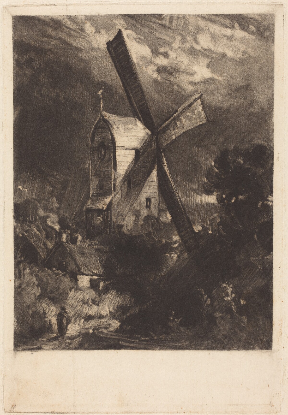 Mill near Brighton by David Lucas after John Constable
