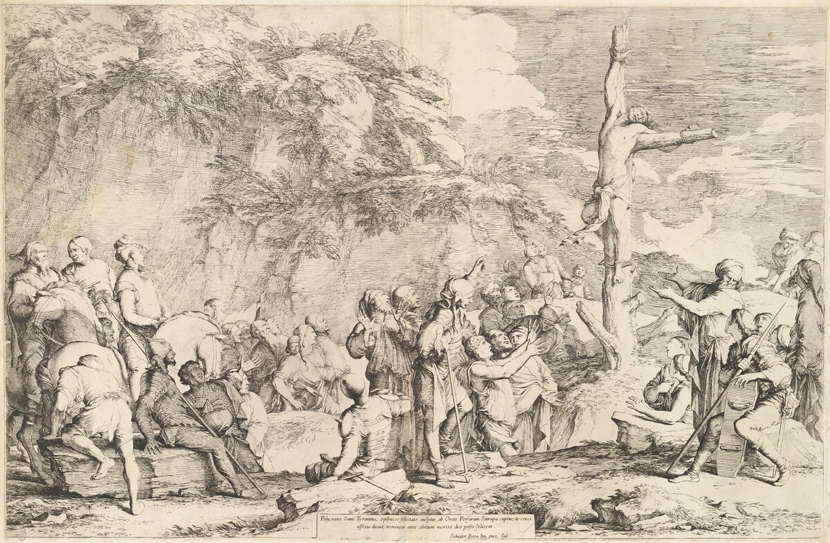 The Crucifixion of Polycrates by Salvator Rosa