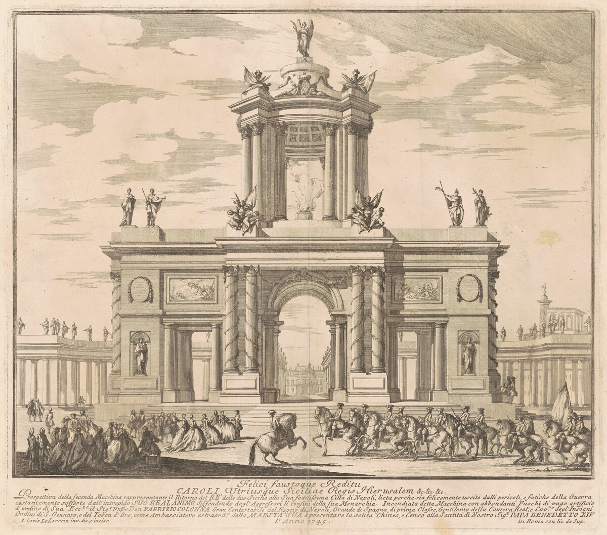 The Seconda Macchina for the Chinea of 1745: Triumphal Arch for the Return of King Charles of Bourbon to Naples by Louis-Joseph Le Lorrain