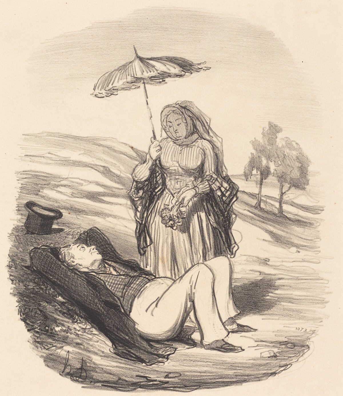 Une Promenade conjugale by Honoré Daumier