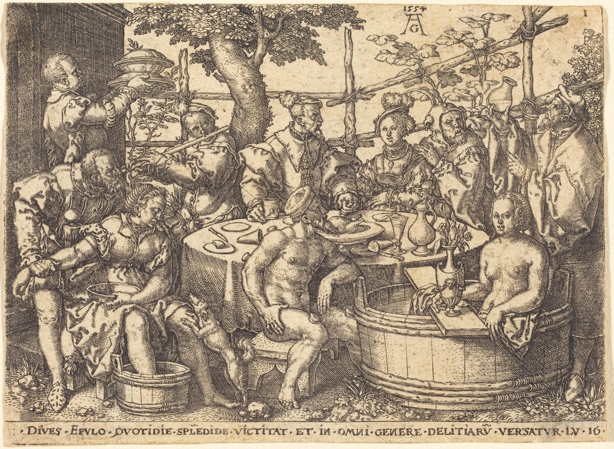 The Rich Man at the Table by Heinrich Aldegrever