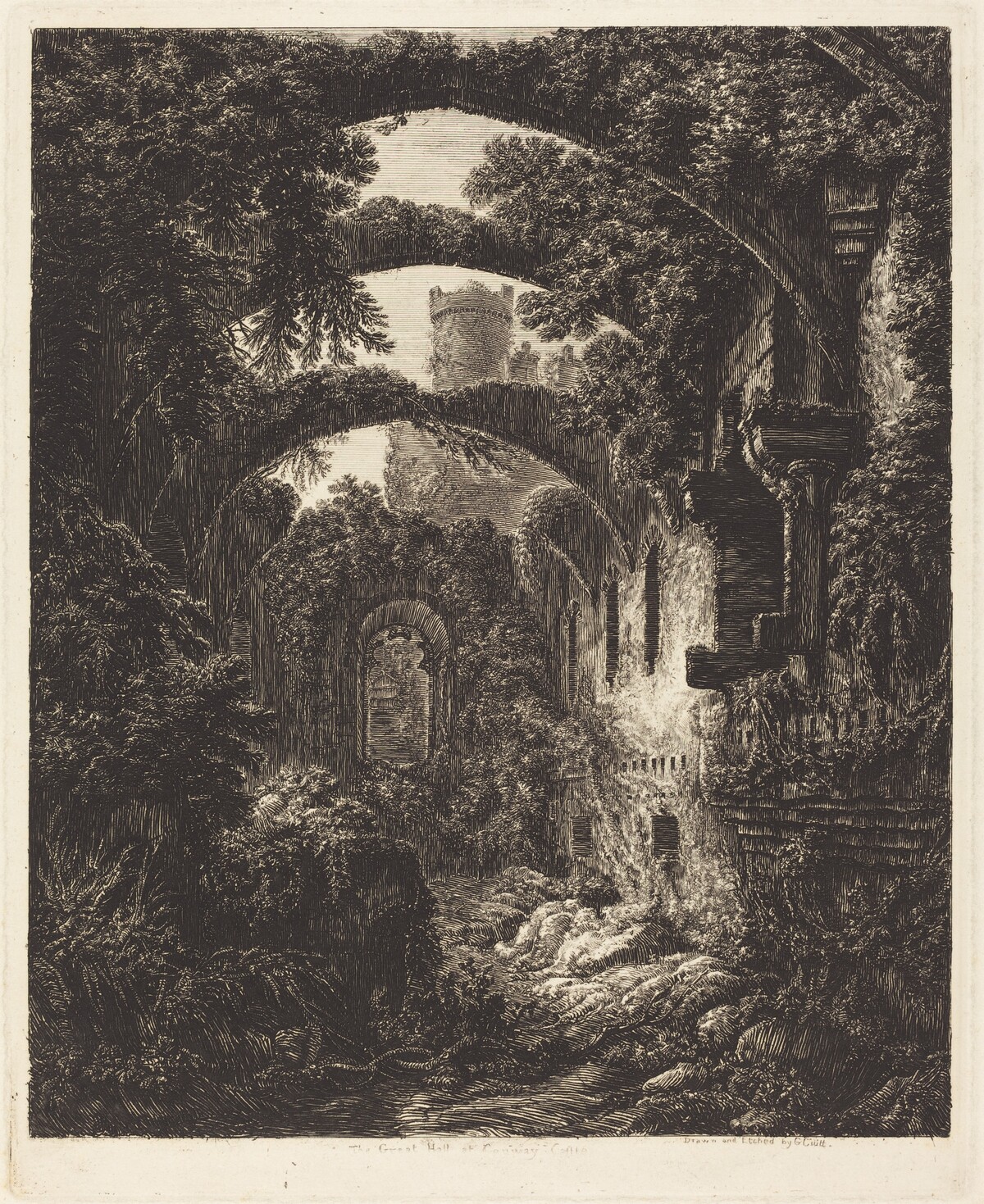 The Great Hall at Conway Castle by George Cuitt the Younger