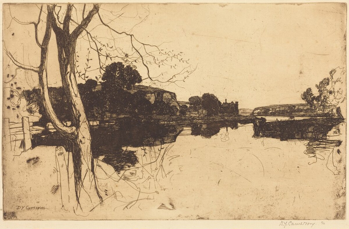 Lowland River: An Etching by David Young Cameron