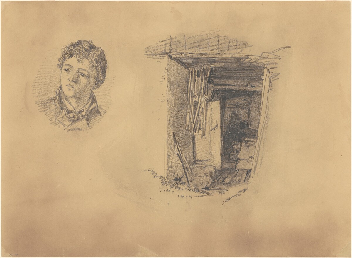 Head of a Boy; and the Entrance to a Shack by John Singer Sargent