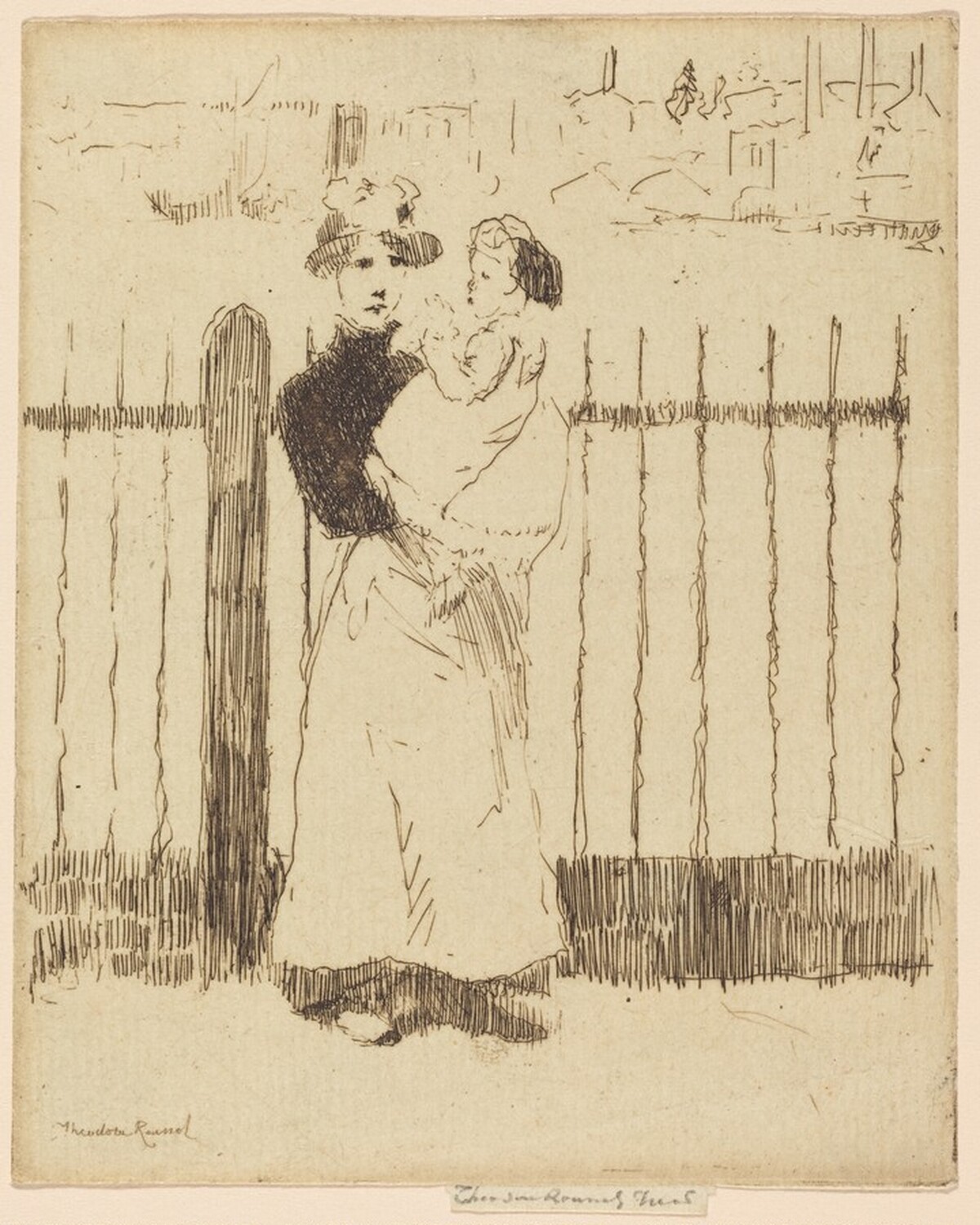Emma and Her Baby, Chelsea Embankment by Théodore Roussel