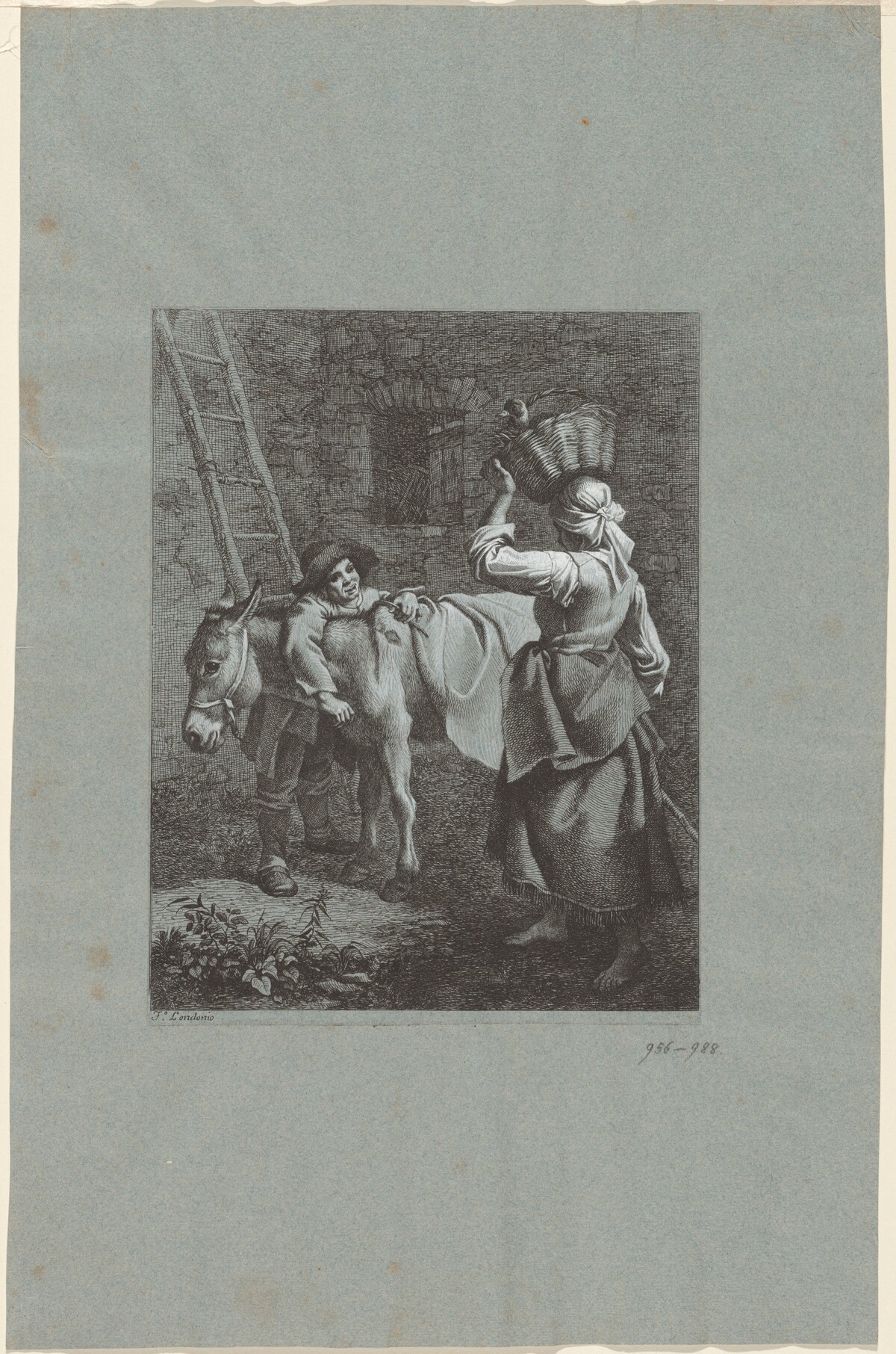 Shepherd Boy Speaking to a Farm Girl by Francesco Londonio