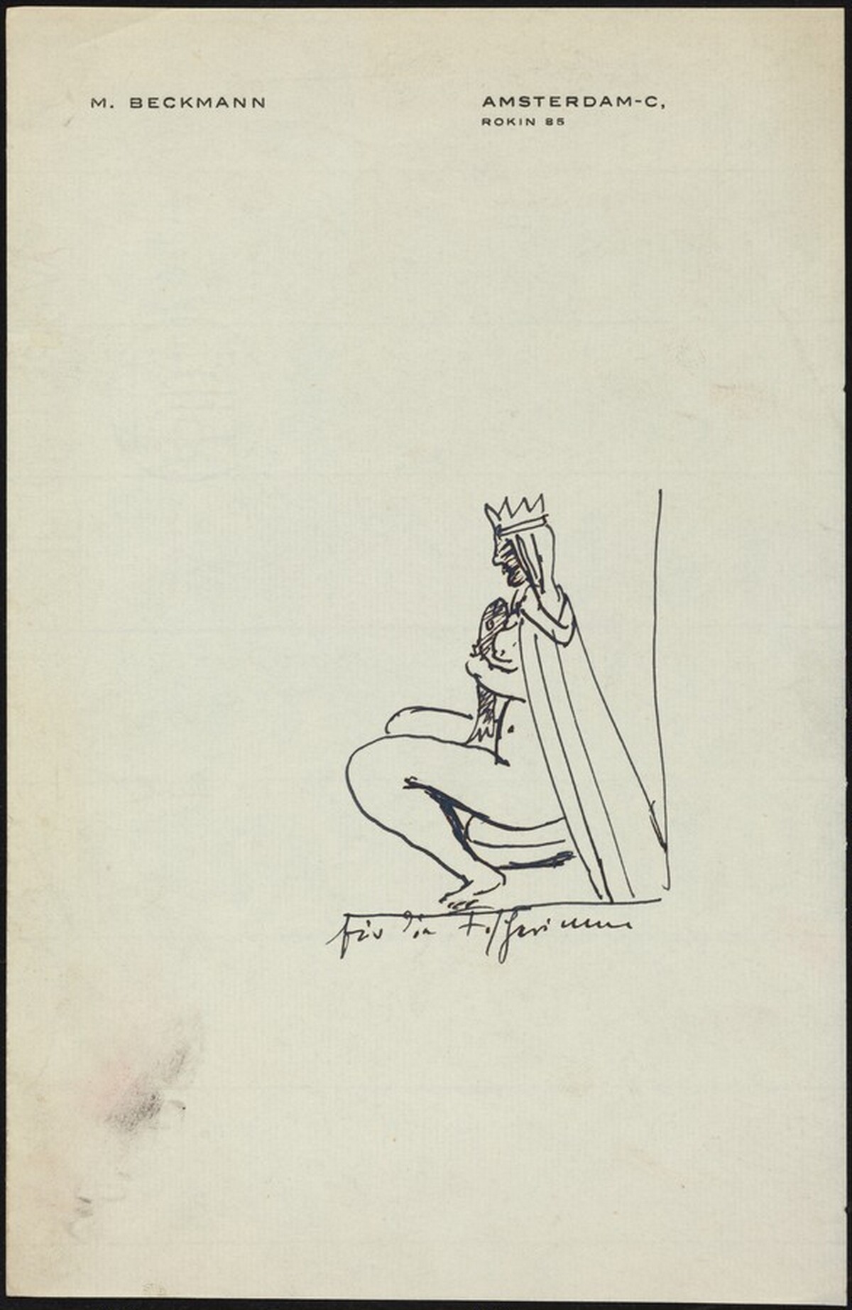 Nude Queen with Fish by Max Beckmann