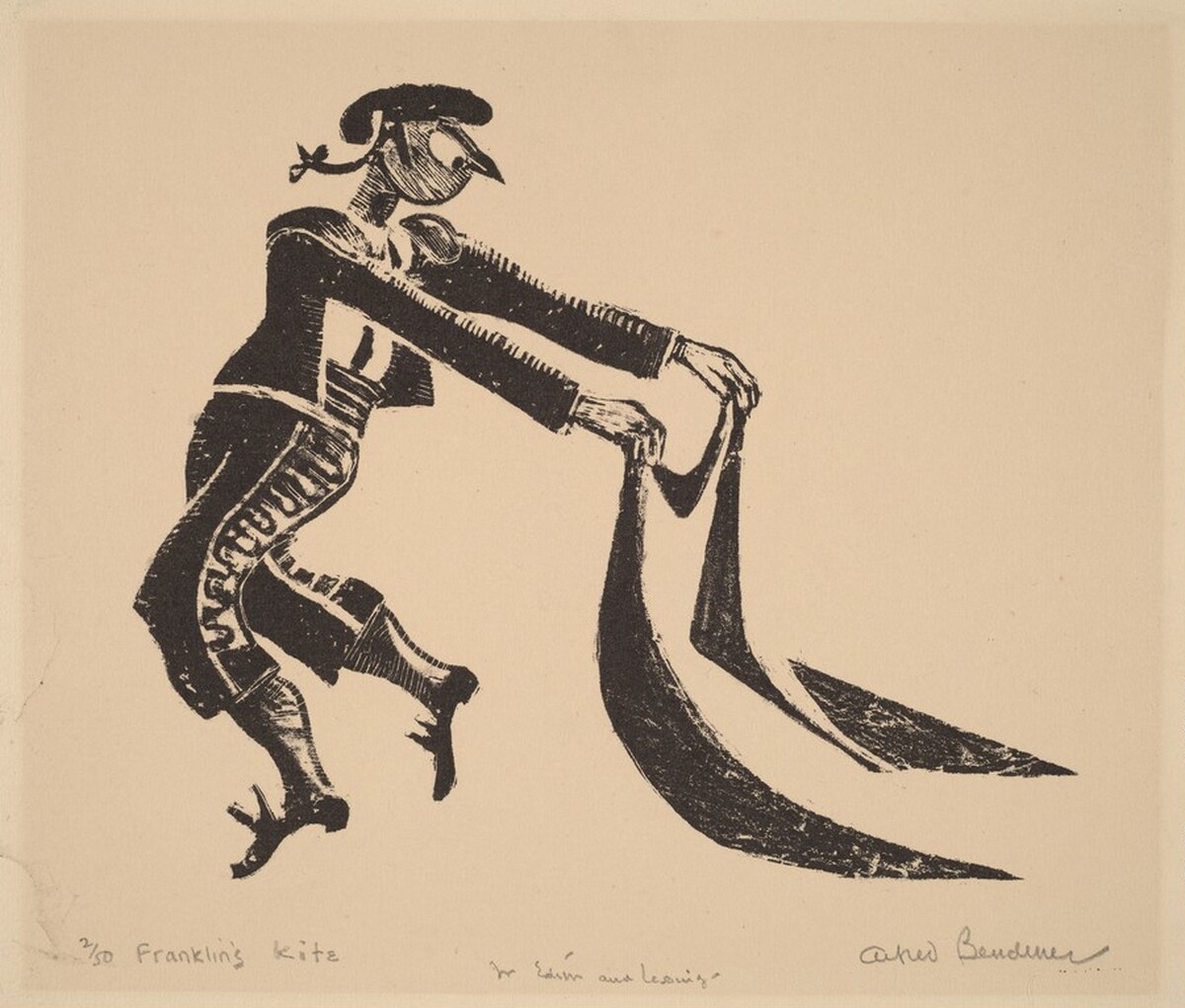 Franklin's Kite by Alfred Bendiner