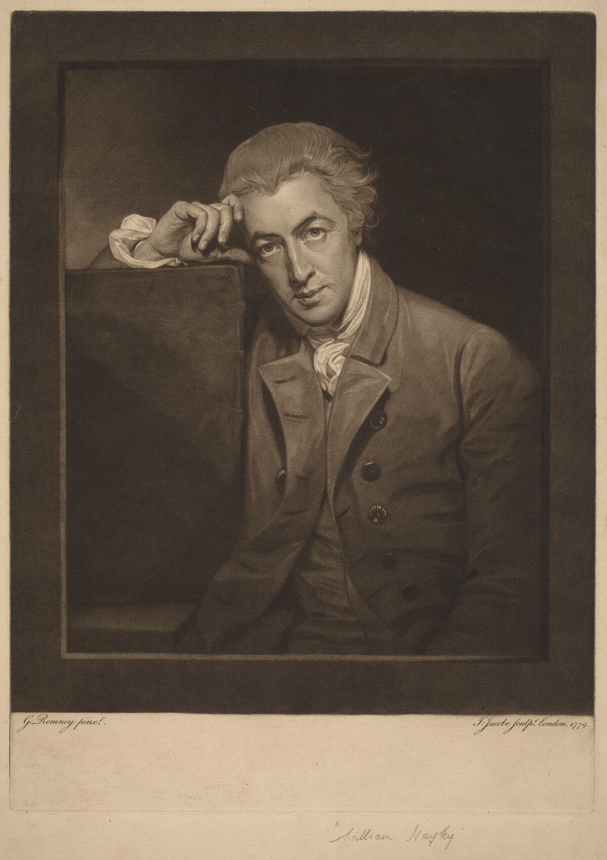 William Hayley by Johann Jacobé, George Romney