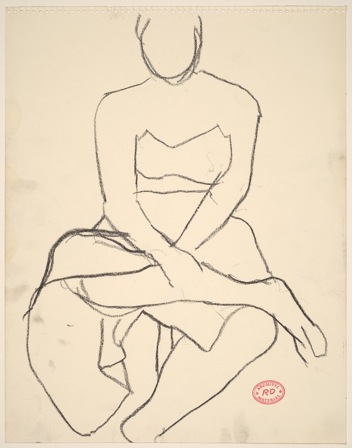 Untitled [model in skirt seated with her legs crossed] by Richard Diebenkorn