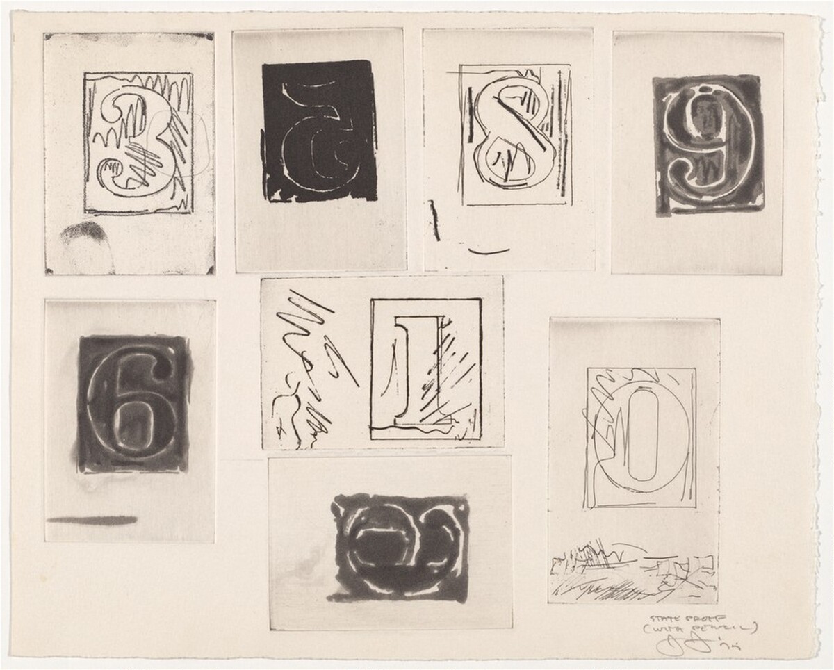 Untitled (State Proofs and Proofs of Numbers) [state proof] by Jasper Johns