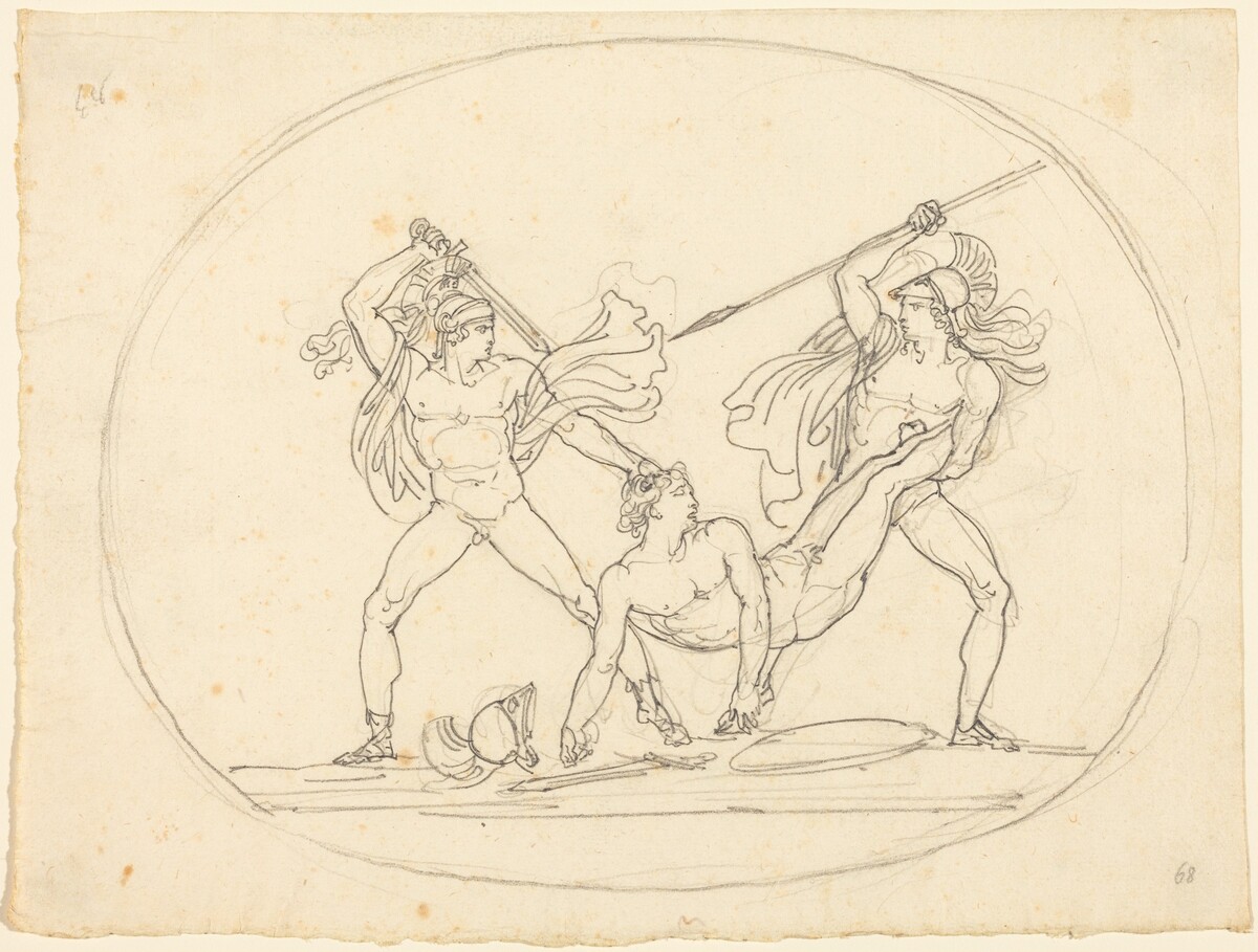 Two Ancient Warriors Fighting over a Dead Comrade by Bartolomeo Pinelli